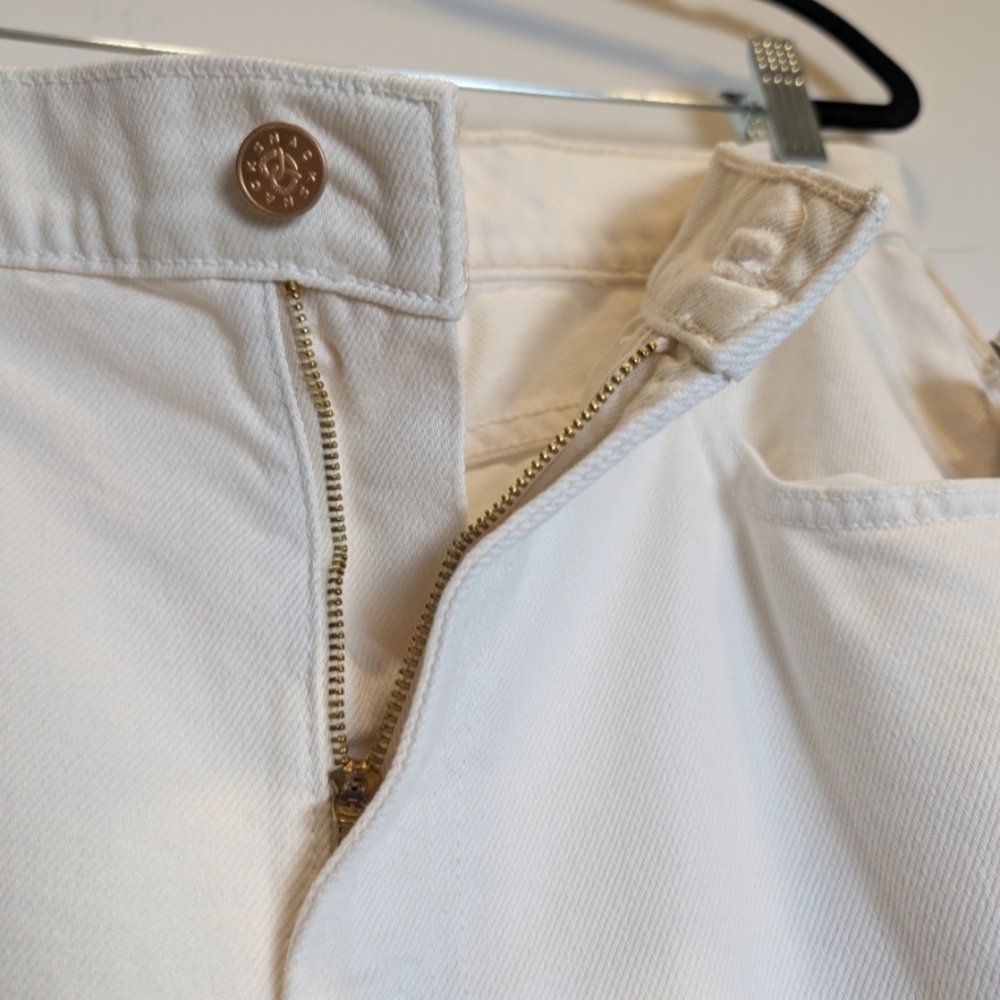 Mother Snacks Natural Ivory Off White The Fun Dip Denim Cargo Skirt Size 29 - Picture 6 of 11